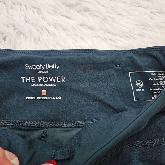 Sweaty Betty Women's Forest Green The Power Mesh Accent Workout Legging. Size XS - Picture 10 of 15